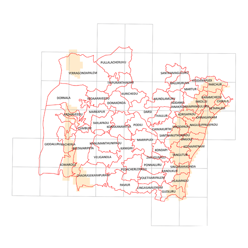 Storm surge inundation map for cyclone with wind speed